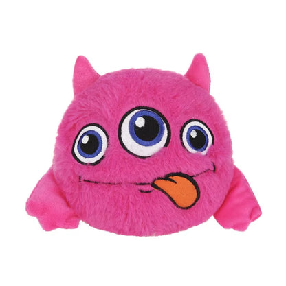 Jouet interactif pour chien : monstre en peluche qui rebondit et rigole, photo  de la variante rouge sur fond blanc.